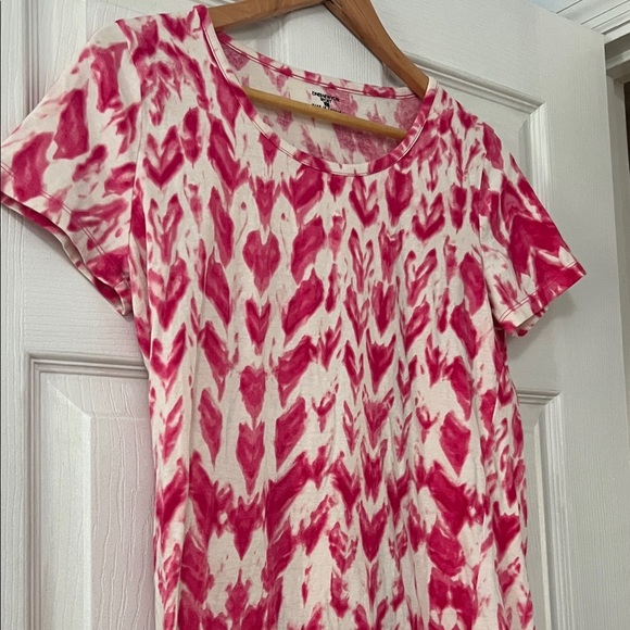 Jones New York Pink and White Patterned Short Sleeve Tee - Picture 2 of 4